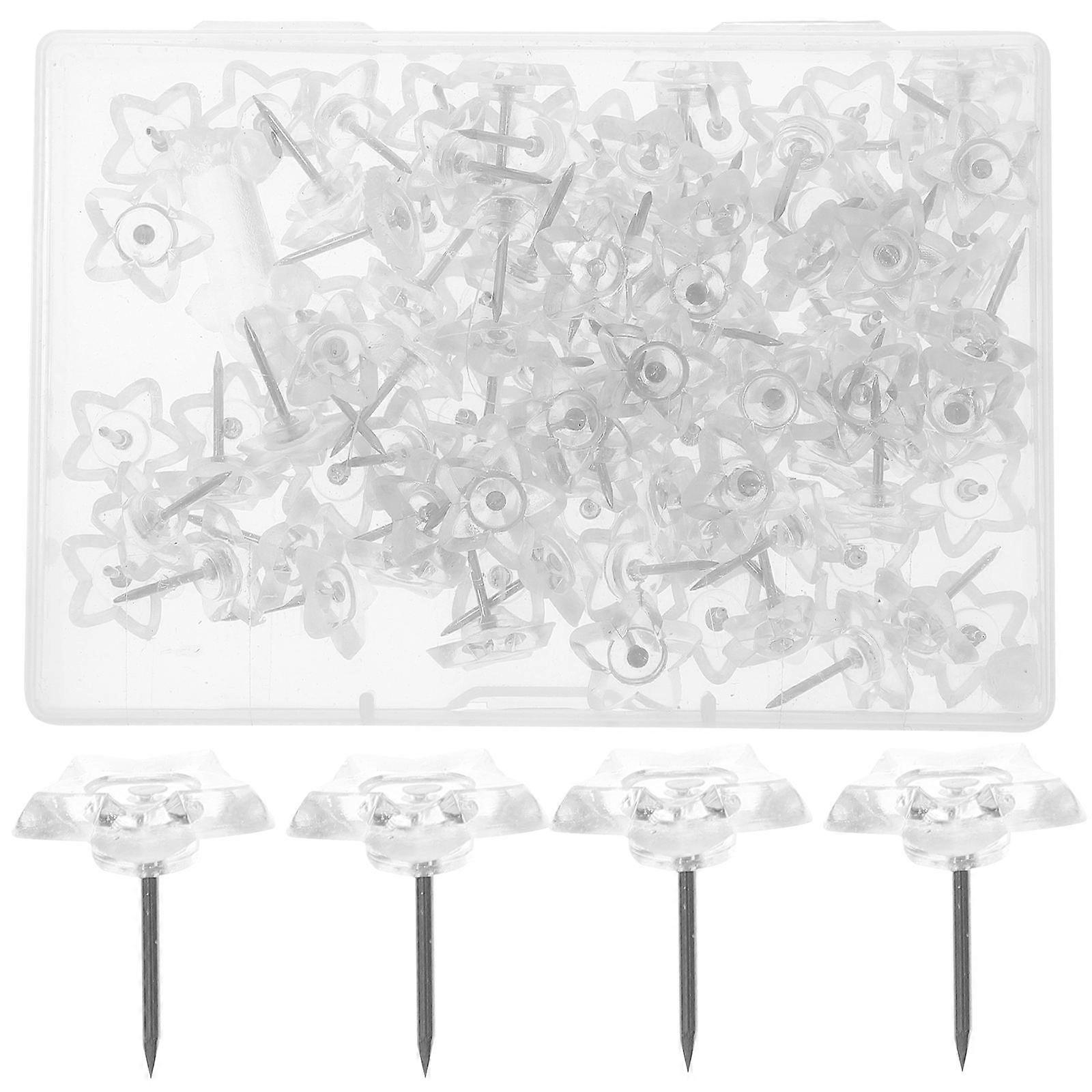 White Pushpins Multi-Function Thumb Tacks for Home Use 100Pcs Set
