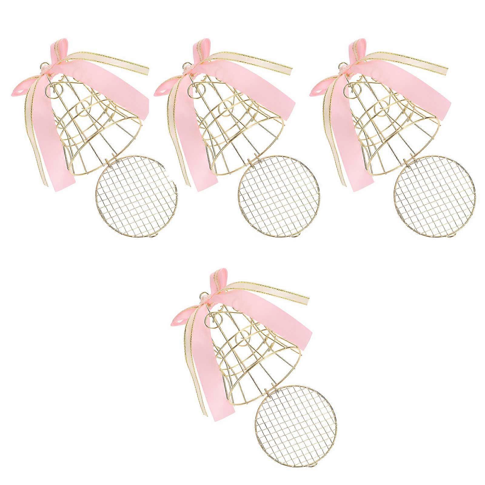 Cage Candy Boxes for Wedding Decoration 4Pcs Pink Set