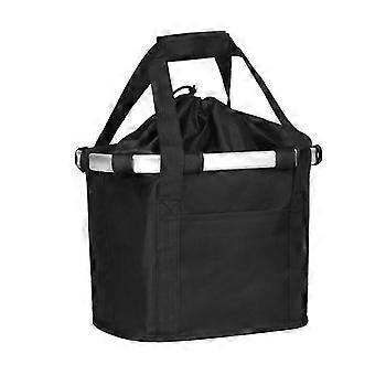Detachable Bicycle Basket Cycle Front Canvas Basket Carrier Bag Pet Carrier Aluminum Alloy (Black)Suitable for handlebar diameter 22.7-32mm high quali