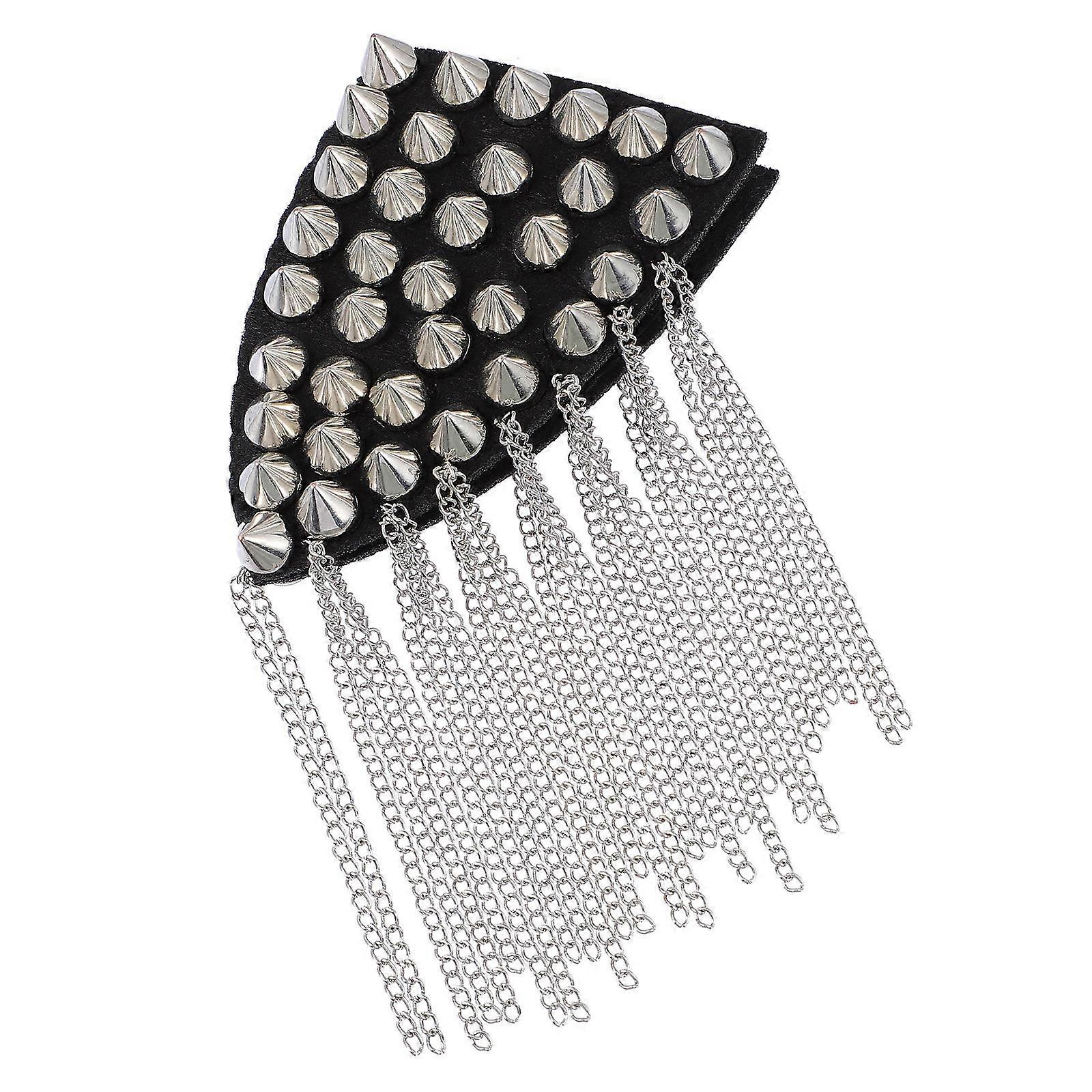 Épaulette décorative à rivets et pompons (1 pièce)