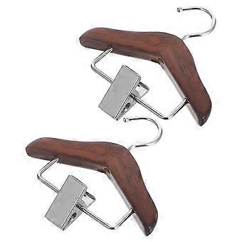 Kleiderbügel aus Holz für Miniaturkleidung mit rutschfestem Clip, 4 Stück