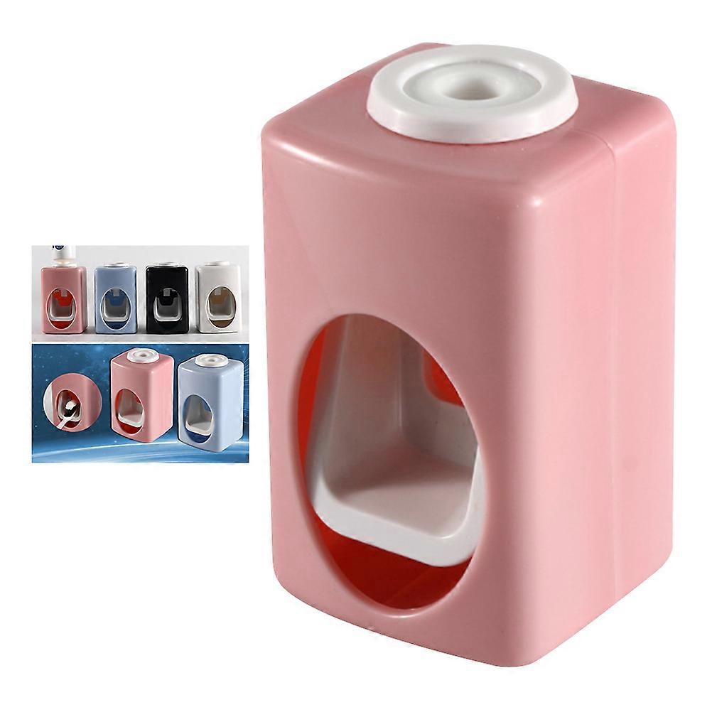 Toothpaste Dispenser Automatic Toothpaste Squeezer for Wall Mount 2Pcs Pink