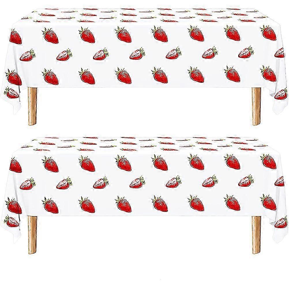 MultiColor Strawberry Rectangular Table Cover for Parties Easy to Clean PE Material 2Pcs