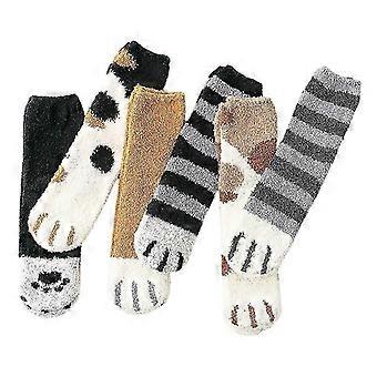 Lovely Cat Claw Household Pluszowe skarpety 6 par Rozmyte skarpetki dla kobiet Miękkie ciepłe skarpetki pantoflowe