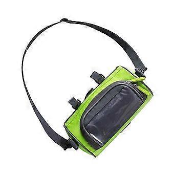 Sacoche de guidon de vélo, pochette avant pour rangement, 1 pièce, verte