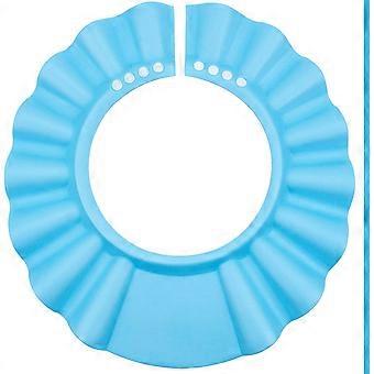 Baby Swim Cap, Blue, Adjustable Shower Hat with Clip Closures, Swimming Cap for Eye and Ear Protection for 0-9 Year Olds, Kids Swim Visor