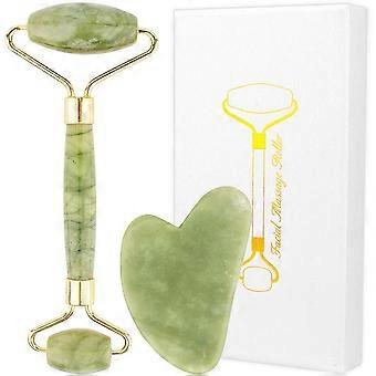 Jade Roller Gua Sha Massager Set Face Massager Jade Stone Set For Face Care