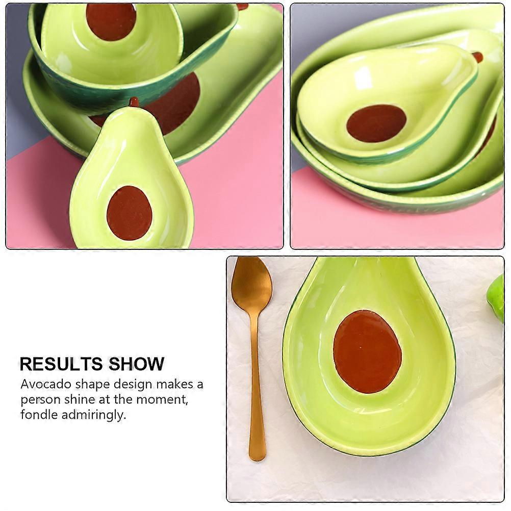 1pc Avocado Shape Plate Appetizer Plate Dessert Fruit Plate Ceramic Tableware