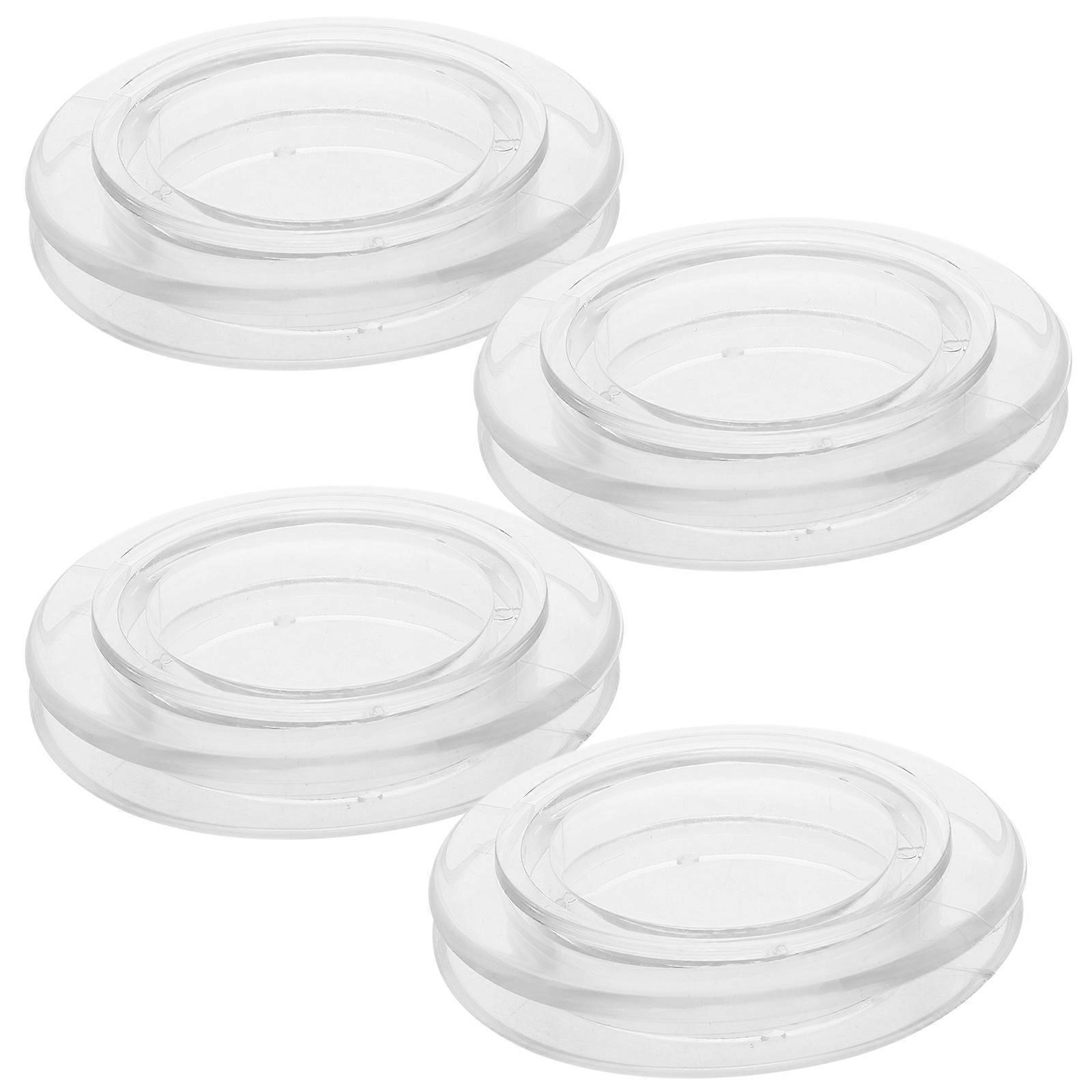 4 Sets Patio Table Umbrella Hole Ring Transparent Table Umbrella Ring with Caps