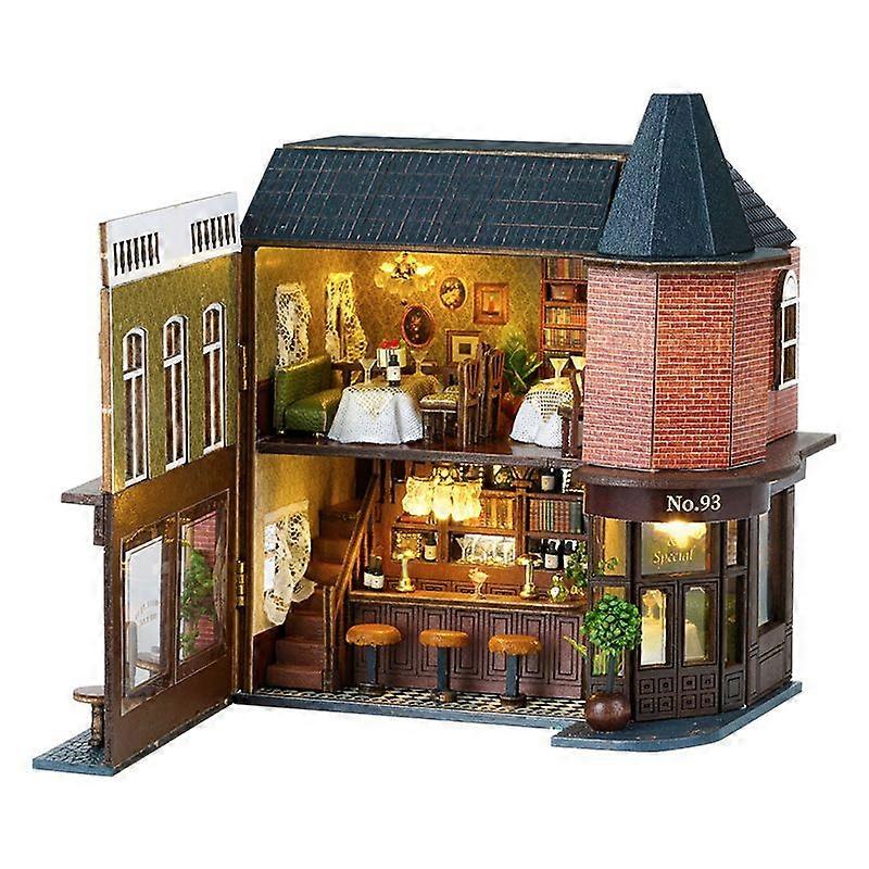 DIY Handcrafted Corner Restaurant Building Model Kit