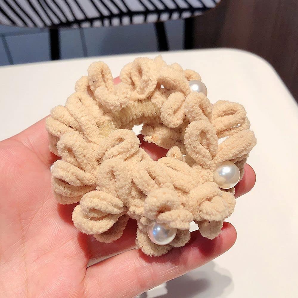 هدية حلوة الشعر العصابات الشعر العلاقات اللؤلؤ الأمعاء أنثى المرأة الشعر حلقة ذيل الحصان حامل منشفة ممسحة Scrunchies النمط الكوري حبل الشعر (القهوة الخفيفة)