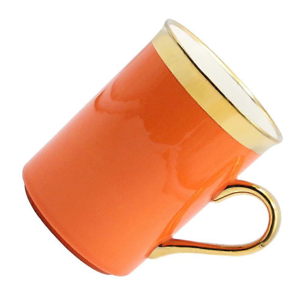 Coffee Mug Ceramic Drinking Mug for Beverage Use 2Pcs Orange Set