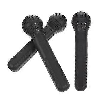 Black Simulation Microphone Props for Kids Karaoke Play 3Pcs Set