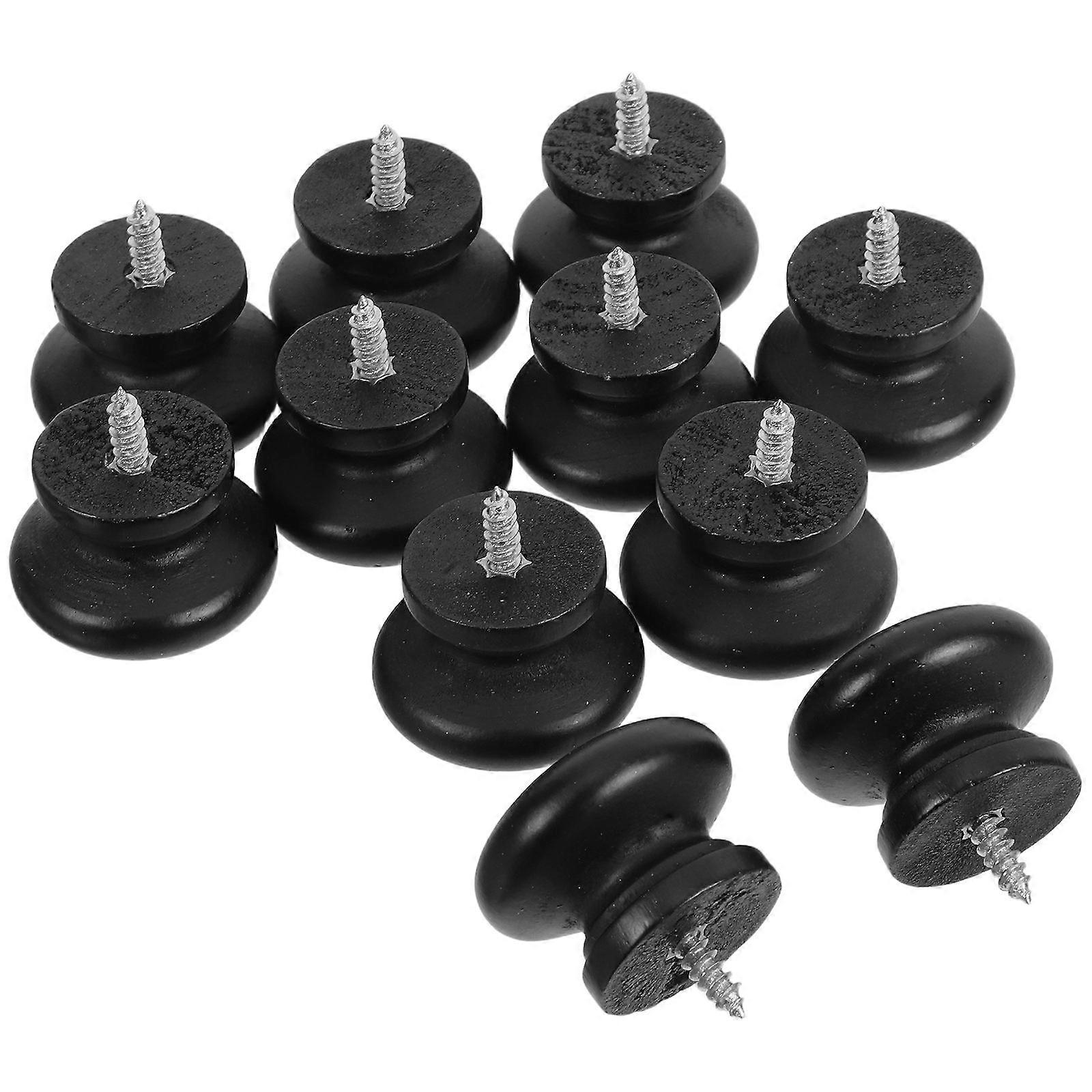 10pcs Wooden Cabinet Knobs: Single Hole Round Drawer Knobs - Solid Wood Pulls Handles For Dressers Wardrobe Kitchen Cabinets