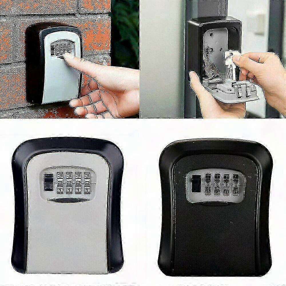 Wall Mounted Outdoor Key Safe Box with 4-Digit Code Lock - High Security Storage