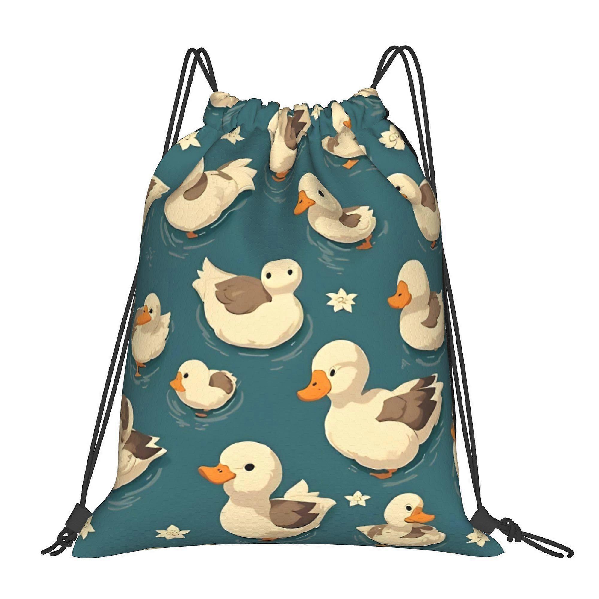 DUCK PATTERN Drawstring Bags-Cqazw