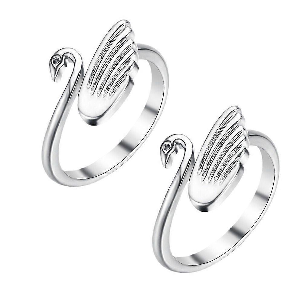 2PCS Adjustable Swan Shape Knitting Loop Premium Durable Knitting Crochet Ring