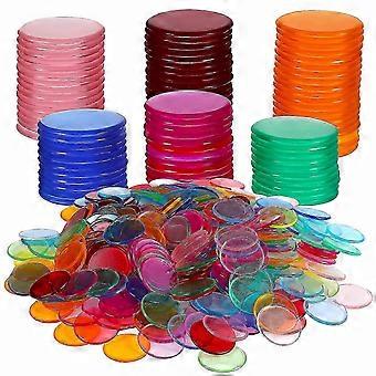 500-Piece Plastic Bingo Chips: Round Markers for Bingo Game Cards and Counting Game Accessories