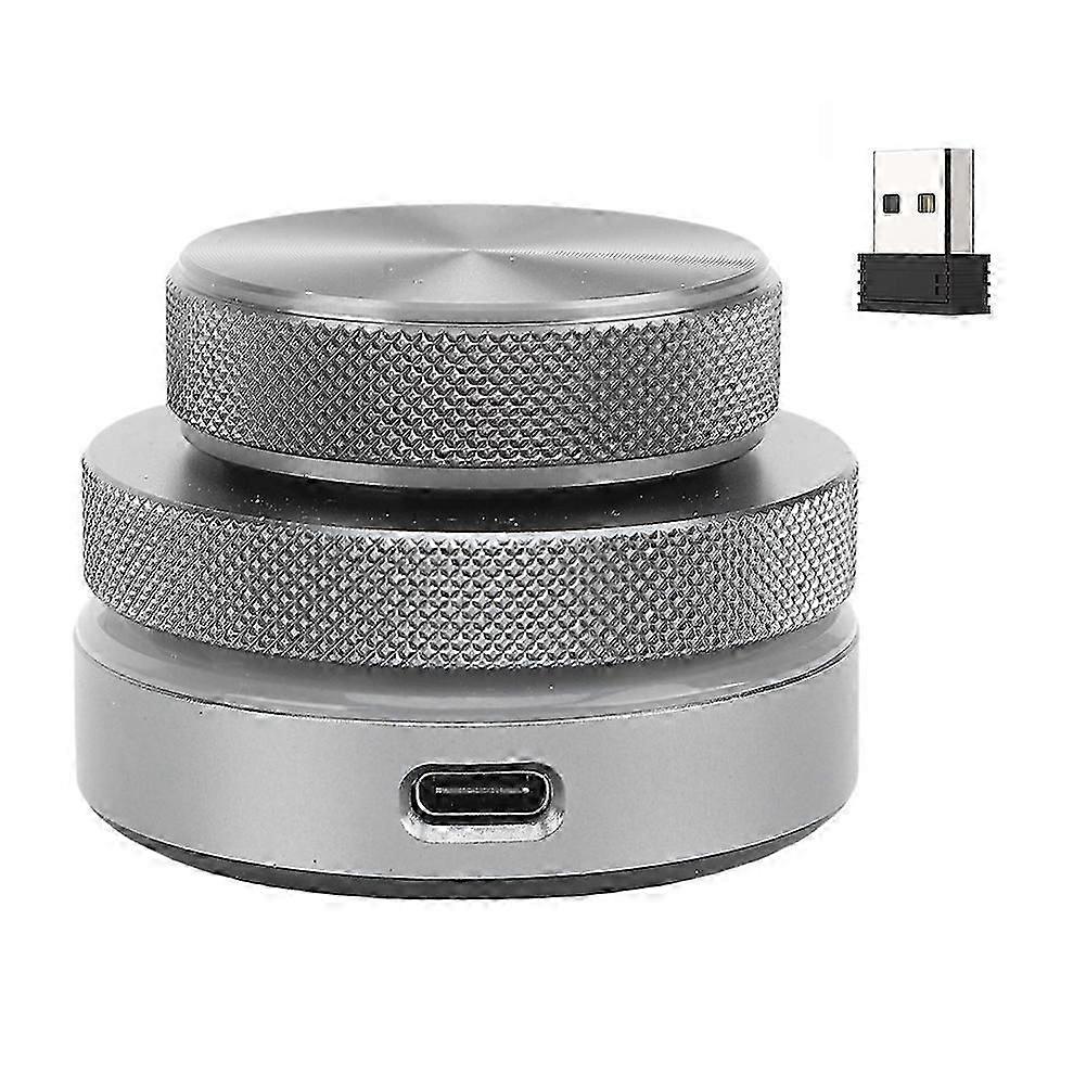Volume Control Knob 2.4G Bluetooth USB C Wired Multimedia Controller Knob with RGB Light