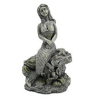 Meerjungfrauenstatue aus sicherem Kunstharz, wunderschöne Meerjungfrauen-Dekoration für Aquarien, kompatibel mit anderen Aquariendekorationen