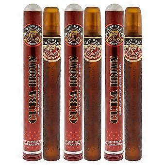 Cuba Brown by Cuba for Men 1.17 oz Eau de Toilette Spray Pack of 3