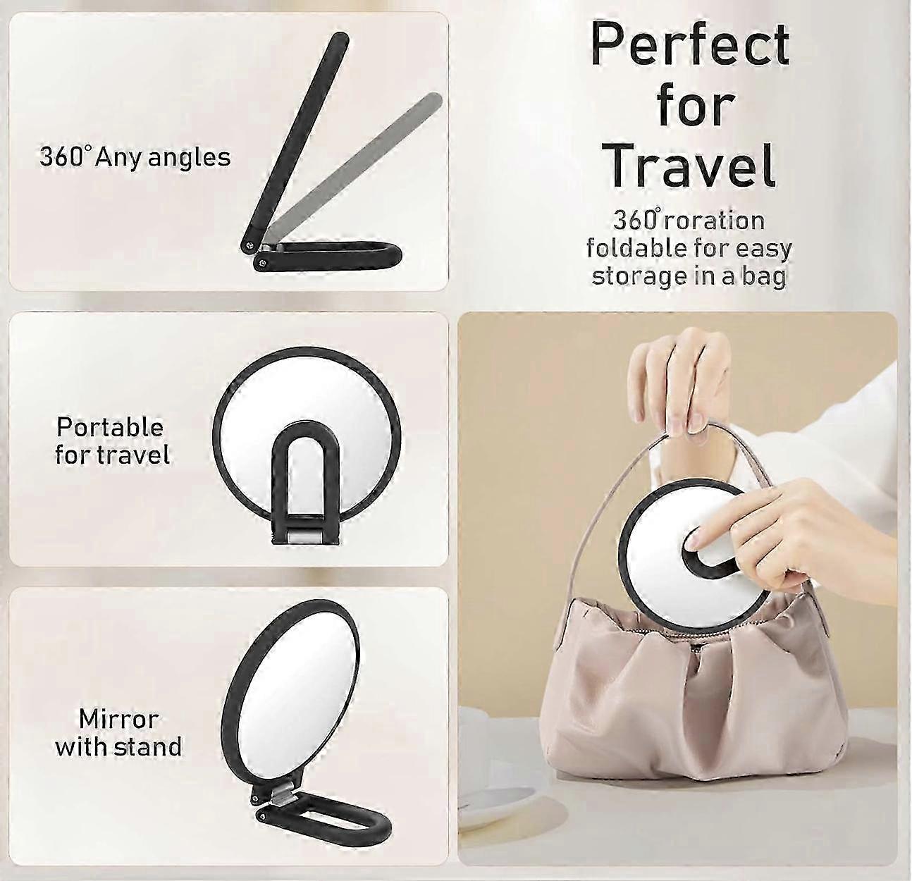 15X Double-Sided Folding Magnifying Mirror