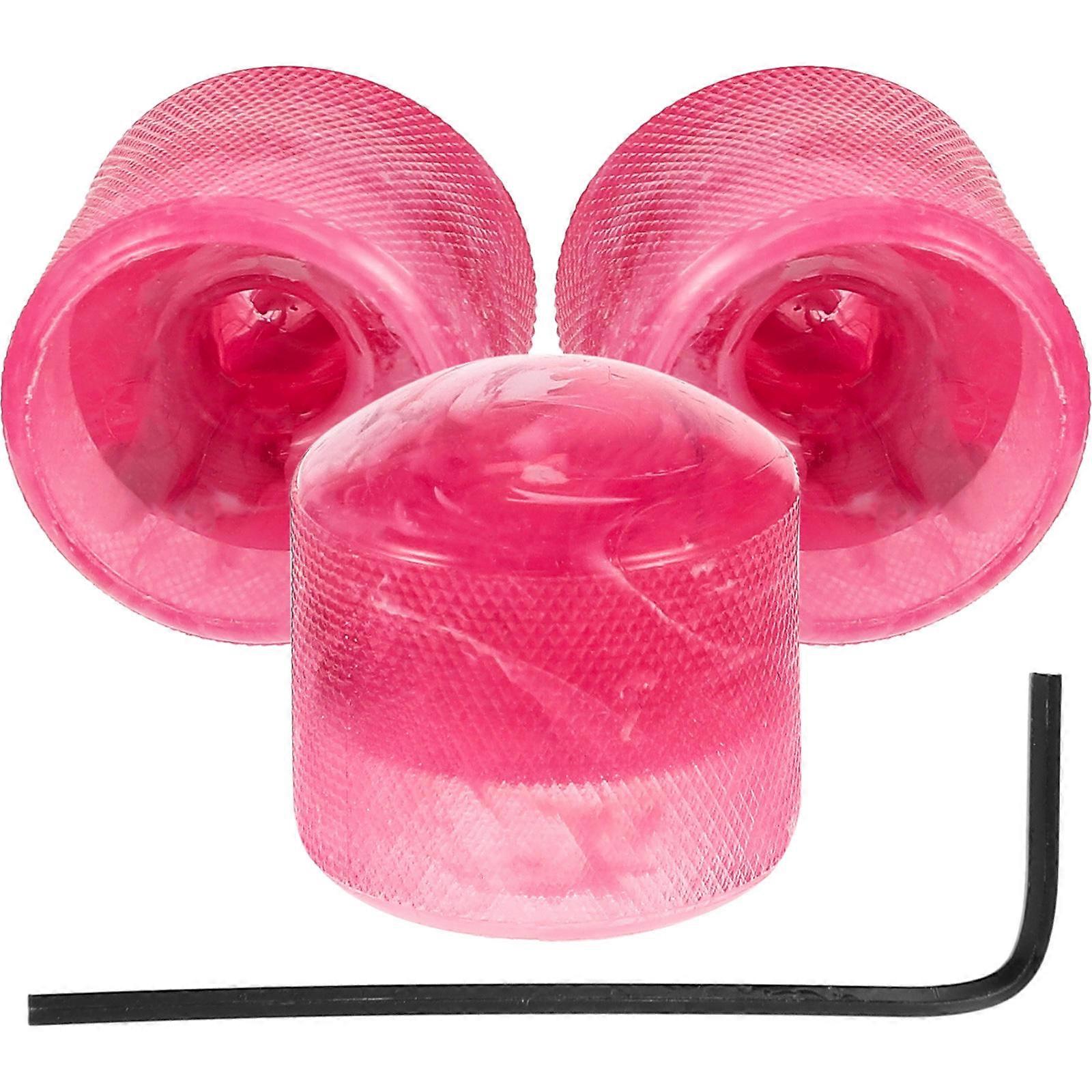 Electric Guitar Control Knobs Set Pink Round Plastic Volume Control 4Pcs