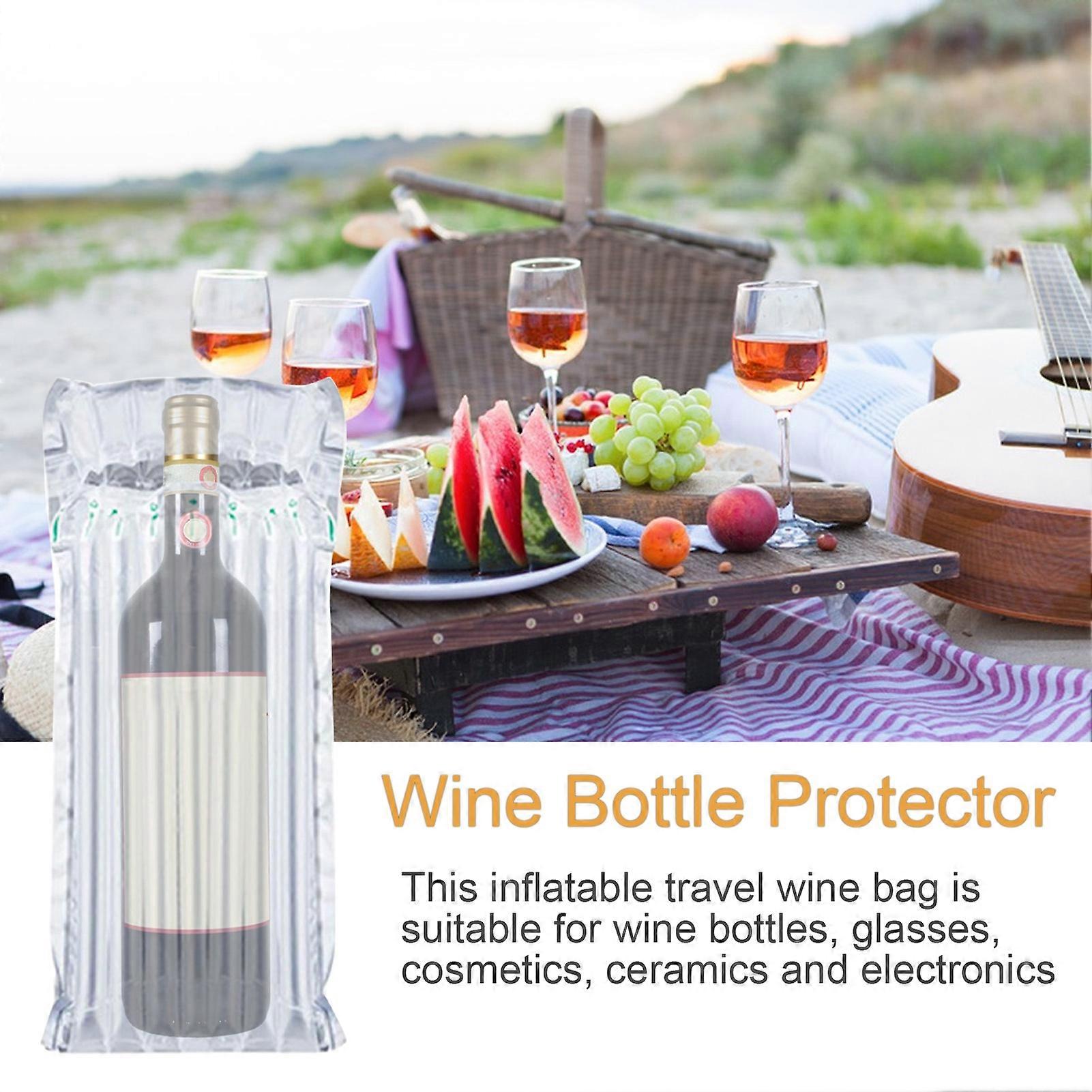 Wine Bottle Protector Set with Impact Resistant Inflatable Protective Bag