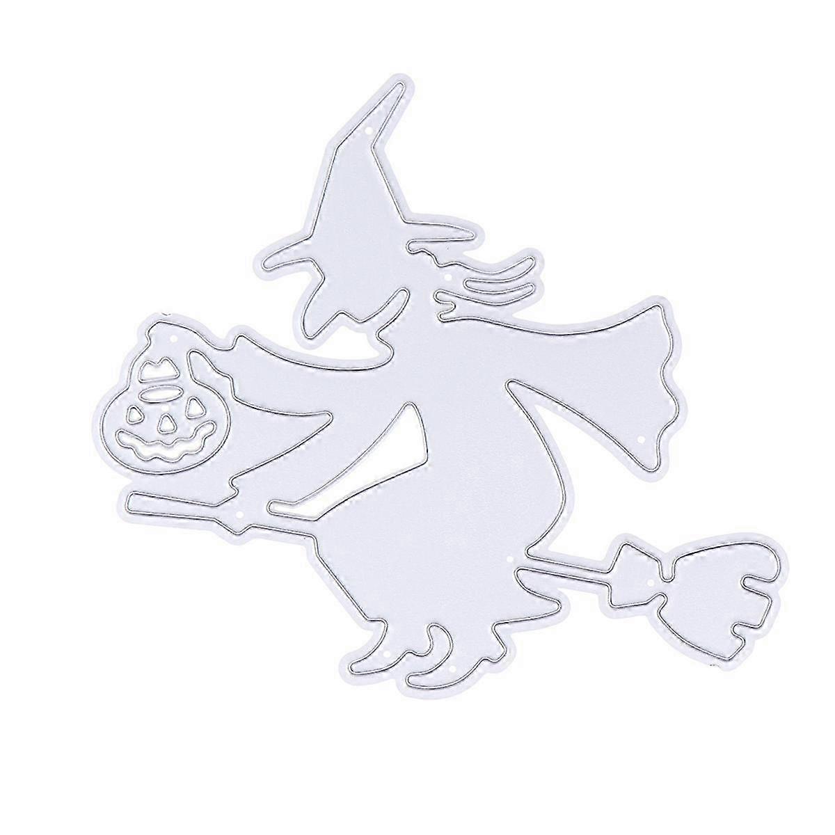 2Pcs Embossing Cutting Dies Creative Halloween Witch Pumpkin Design