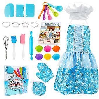Kids Chef Baking Set Cloth Plastic Kitchen Toy Girls Birthday Gift