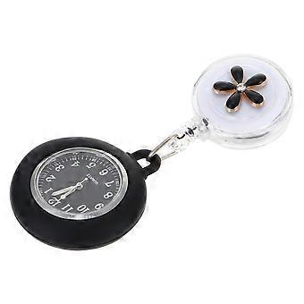 Relógio de bolso para enfermeiras, ideal para uso diário, em liga de zinco preta.
