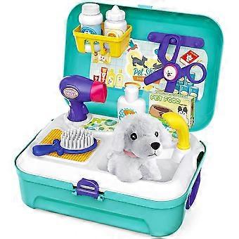 2024 Pet Care Play Set Dog Grooming Kit with Backpack Doctor Set Vet Kit Educational Toy-Preten