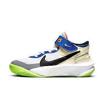 Nike Team Hustle D 10 SE Slip Resistant Cushioning Abrasion Resistant Mid top Basketball Shoes Gray Green Unisex FB1395-101