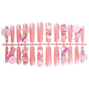 Pink Candy Decor Press On Nails