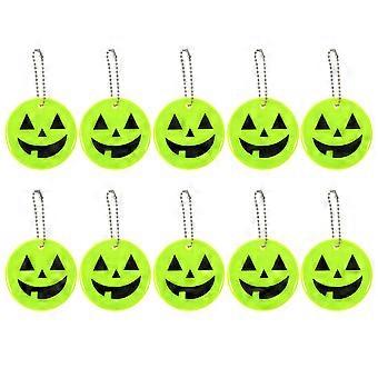 Reflective Pendants PVC for Night Riding 10Pcs Pumpkin Shaped Reflectors