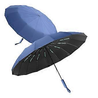 Compact Travel Umbrella Windproof Automatic Open Close for Men and Women Blue