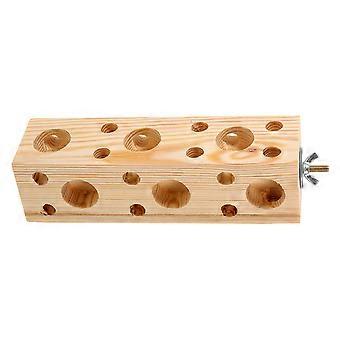 Bird Foraging Toy Wooden Parrot Chewing Toy Perch Stand