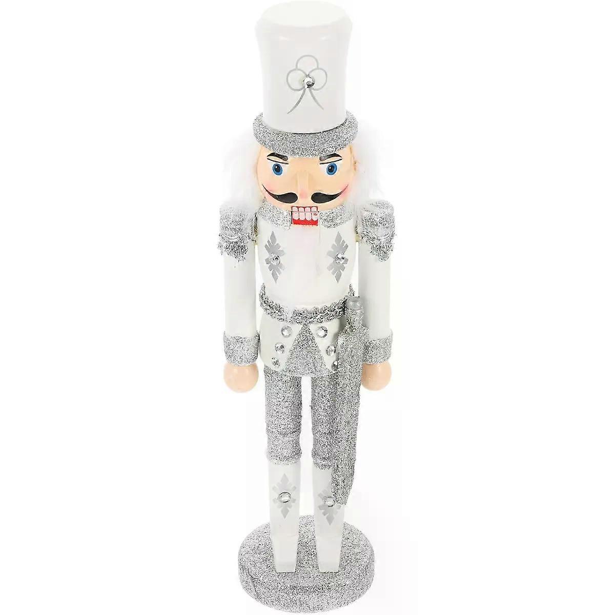 Soldier Nutcracker Ornament, Elegant Glitter Xmas Table Decoration