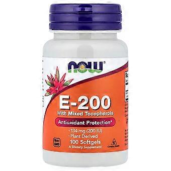 NOW Foods, E-200 with Mixed Tocopherols, 134 mg (200 IU), 100 Softgels