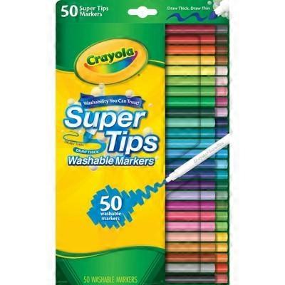 Crayola Super Tips Washable Markers, 50 ea