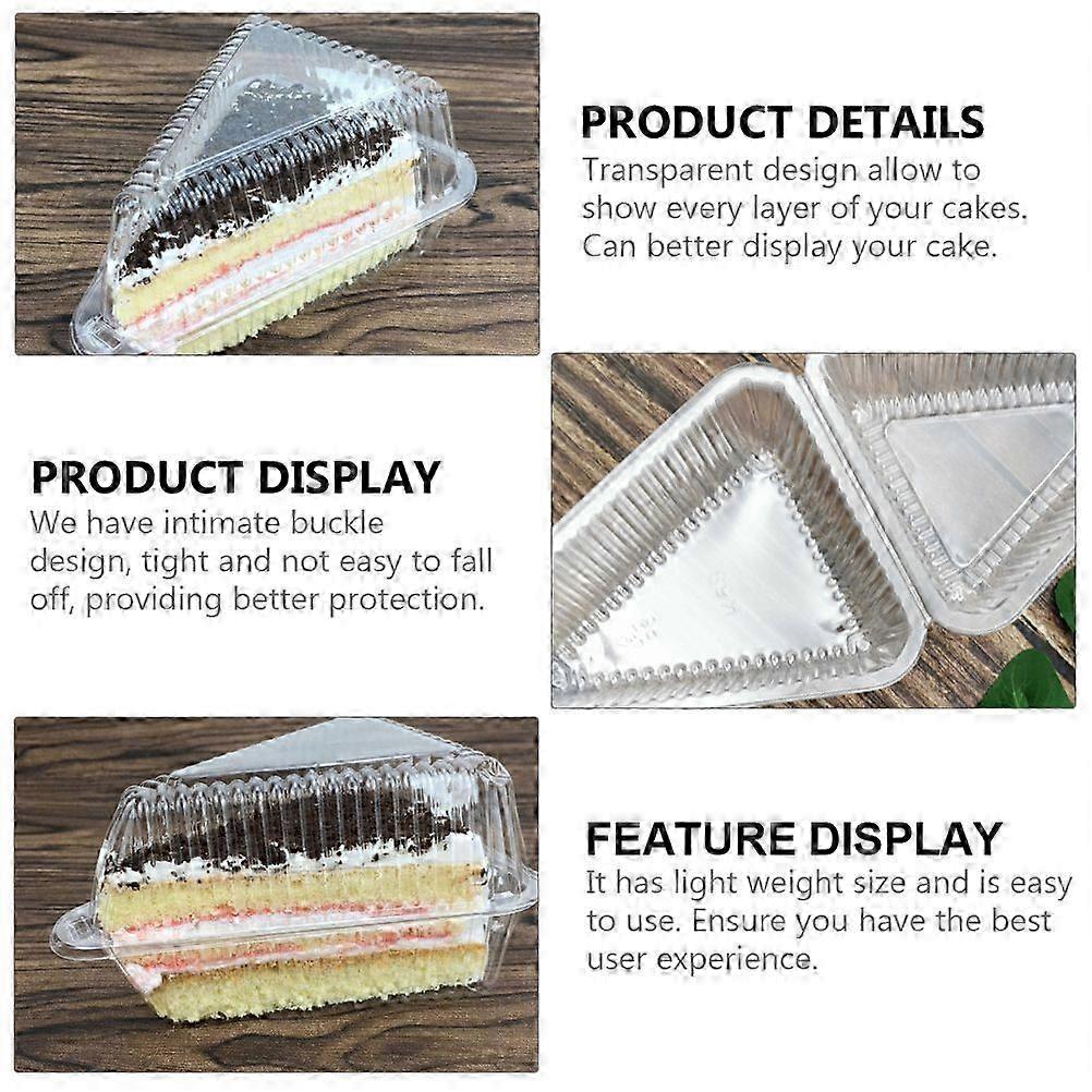25Pcs Small Triangle Cheesecake Boxes Slice Cake Containers Triangle Pie Holders
