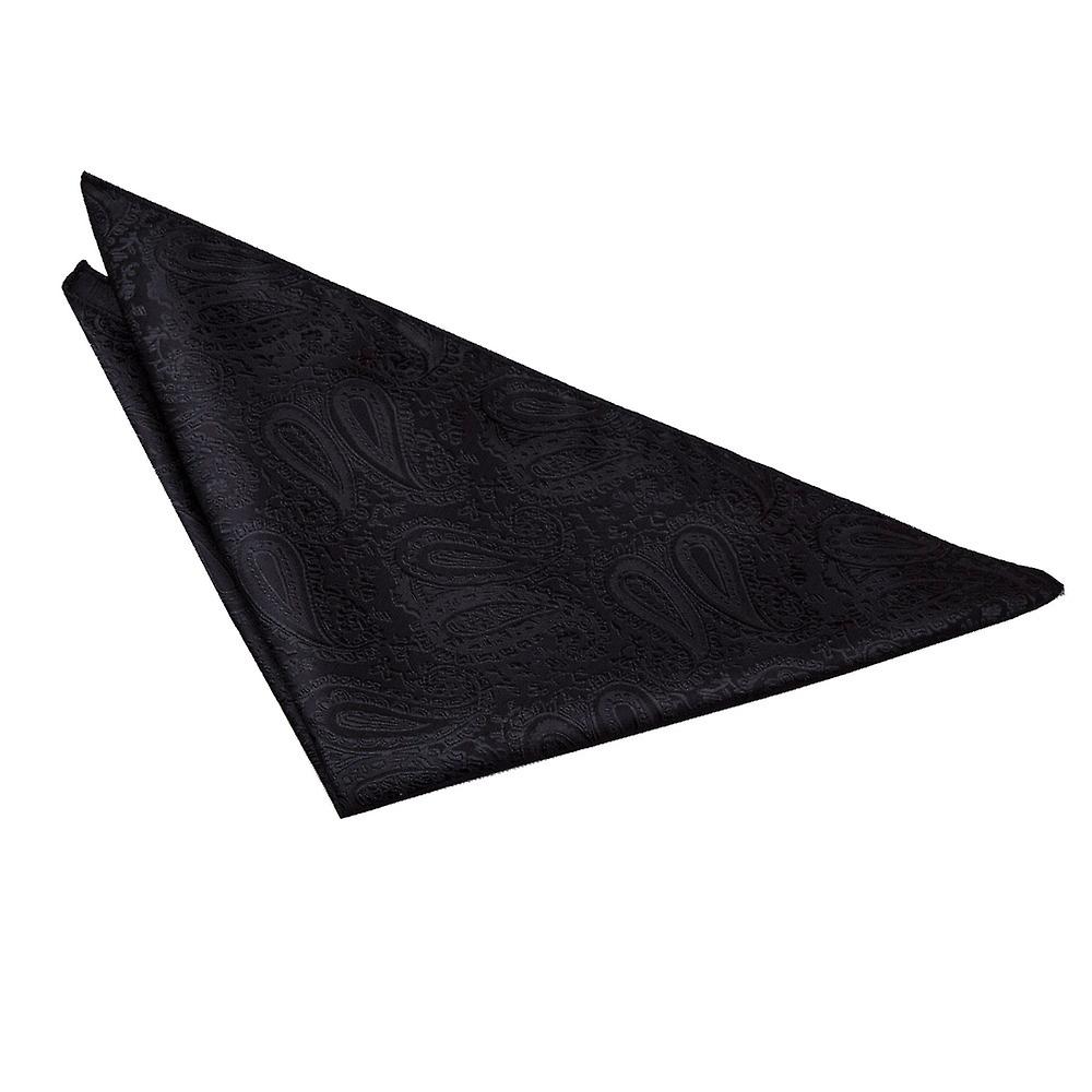 Black Paisley Pocket Square