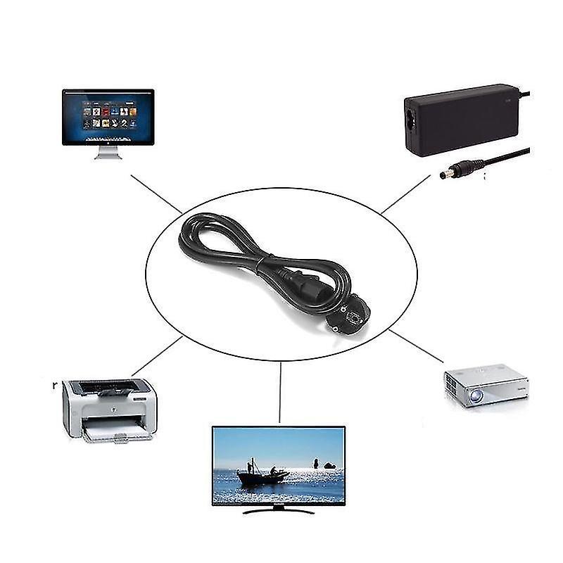 10M Angle Plug Iec C13 Power Supply Cable For Projector Pc Monitor Printer & Tv