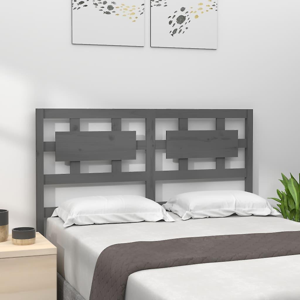 Headboard Grey 125.5x4x100 cm Solid Pine Wood