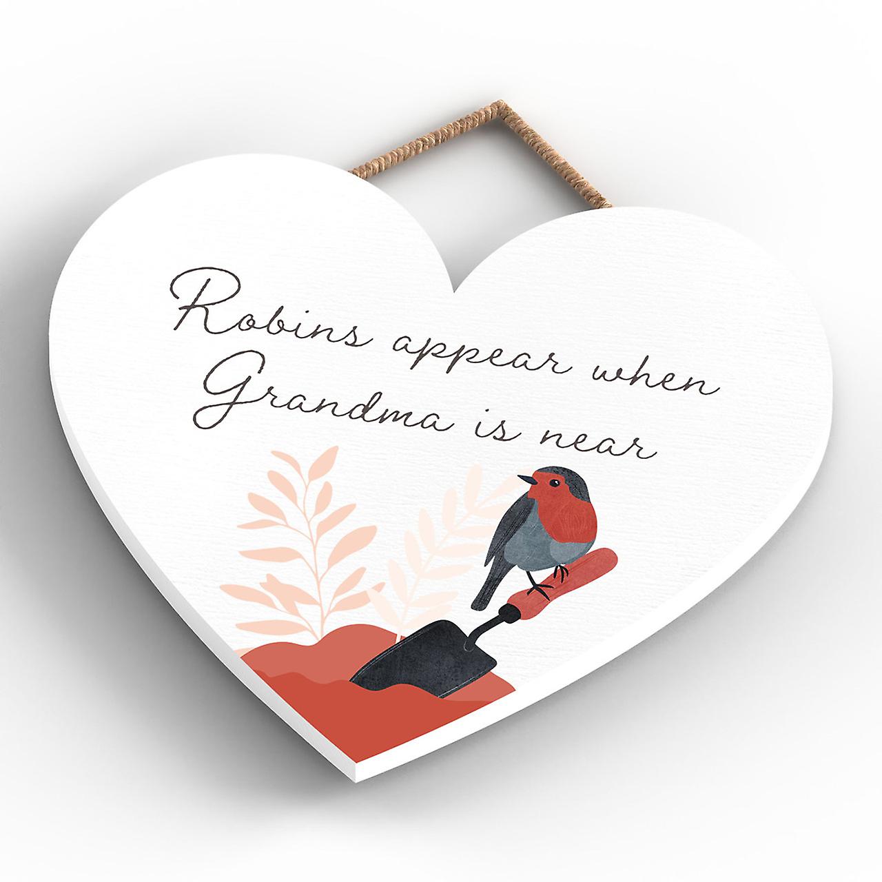 Robins Appear Grandma Wooden Plaque