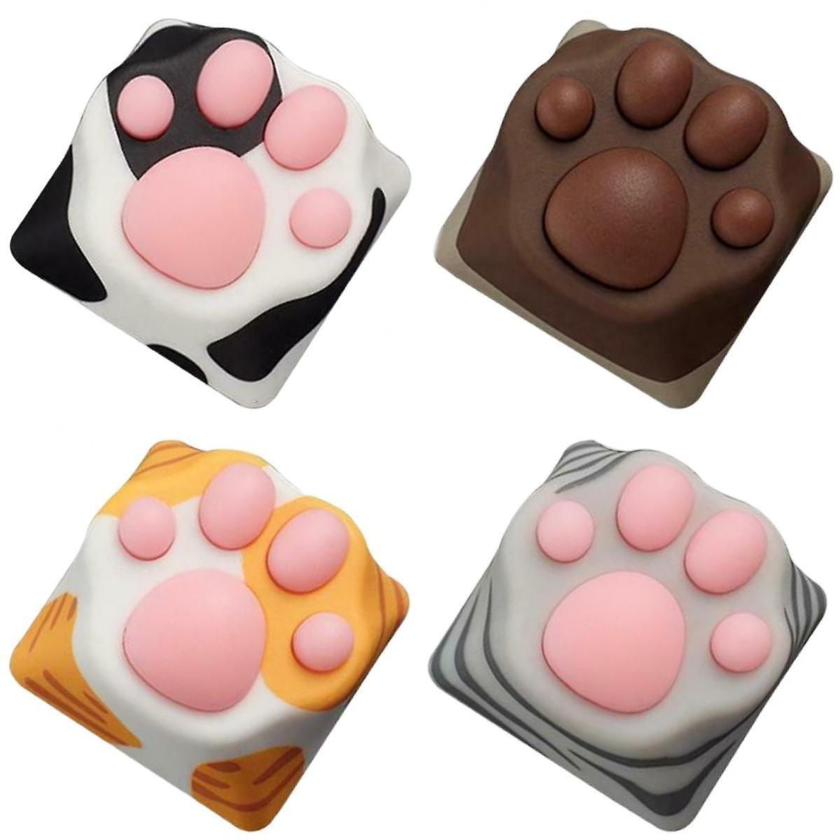 4Pieces Silicone Cat Paw Mechanical Keyboard Keycap for Cherry MX Premium