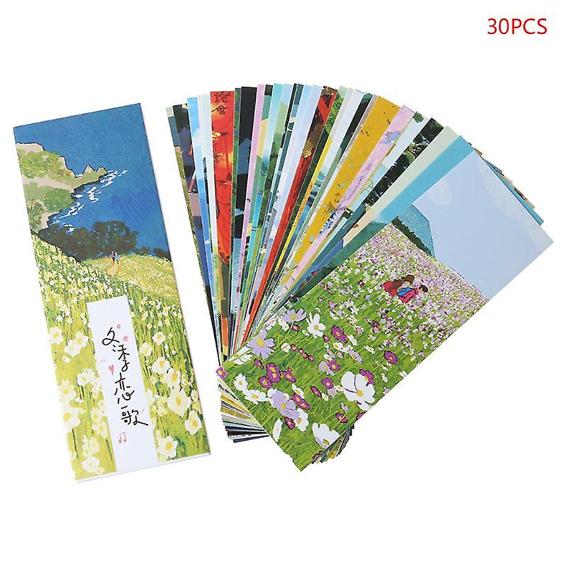 30pcs Winter Sonata Bookmarks Paper Page Notes Label Message Card Book Marker Sc