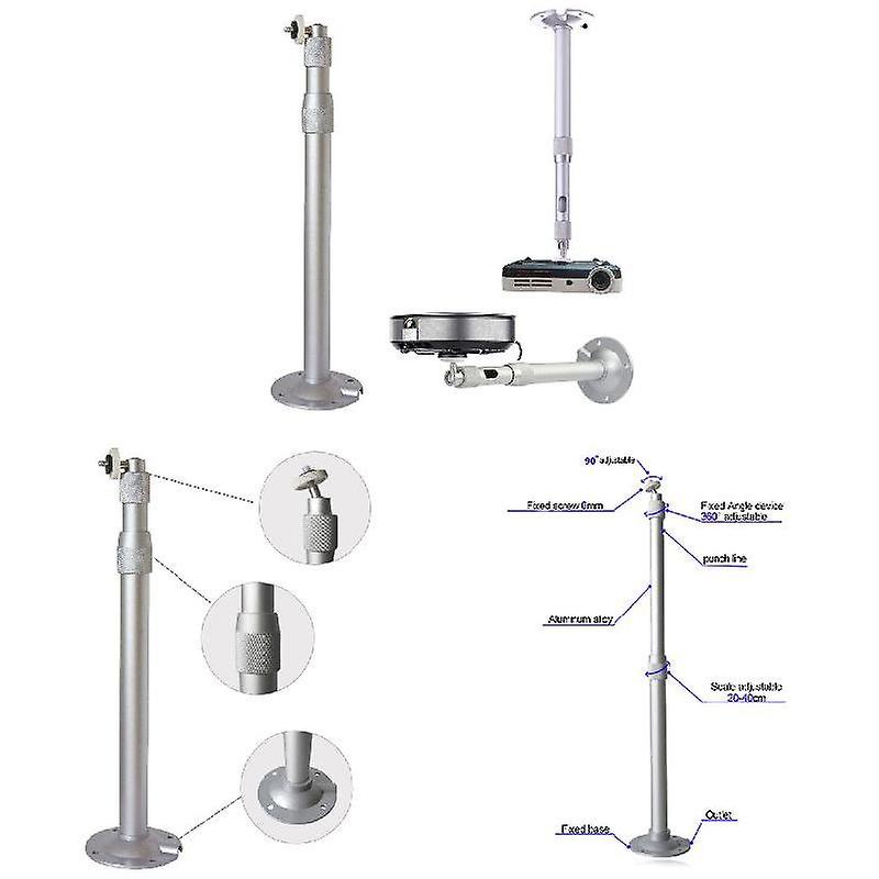 Universal 20-40cm Projector Ceiling Wall Mount Aluminium Bracket 15KG Capacity