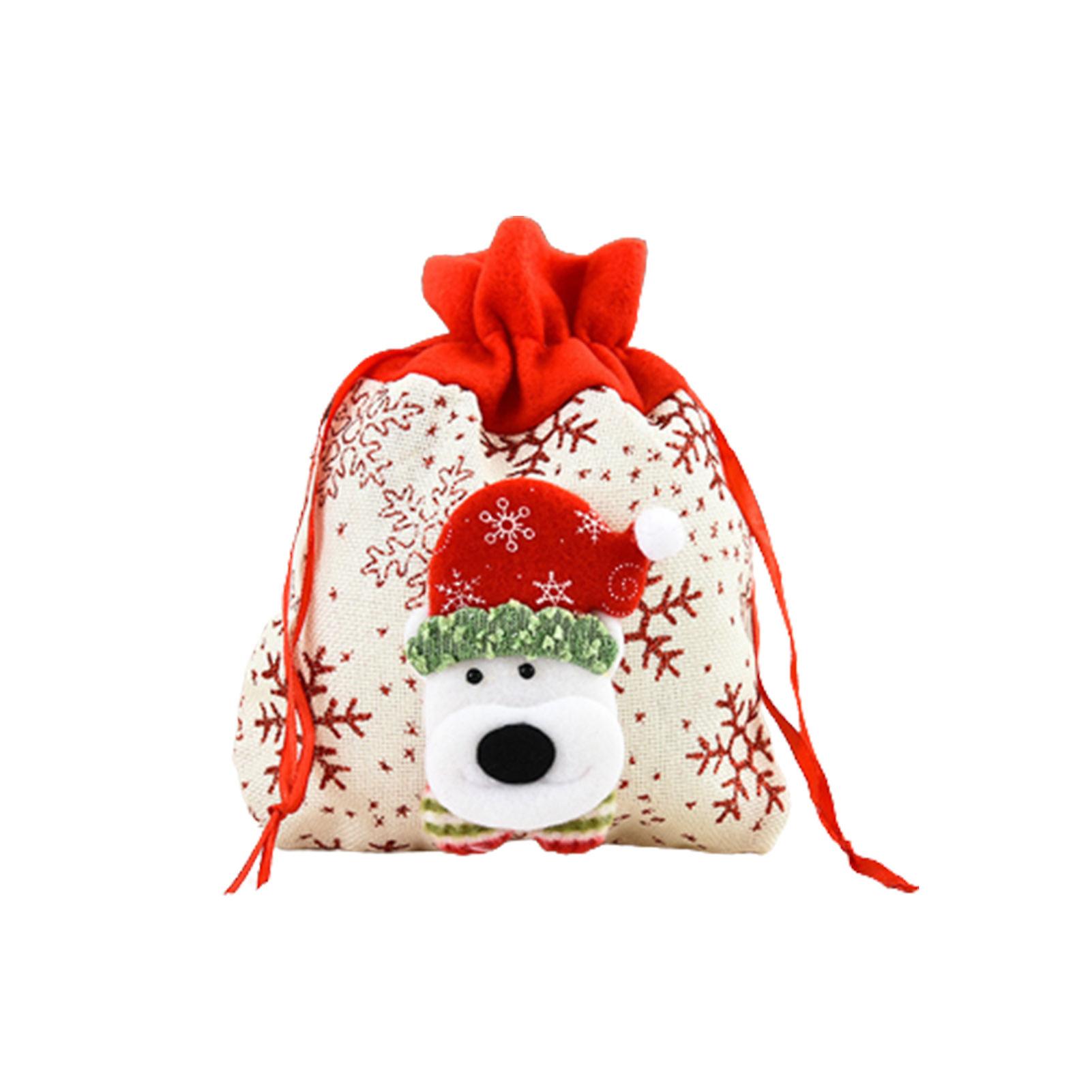 Xmas Gift Bag Christmas Decoration With Inside Rope Straps For Holding Christmas Candy