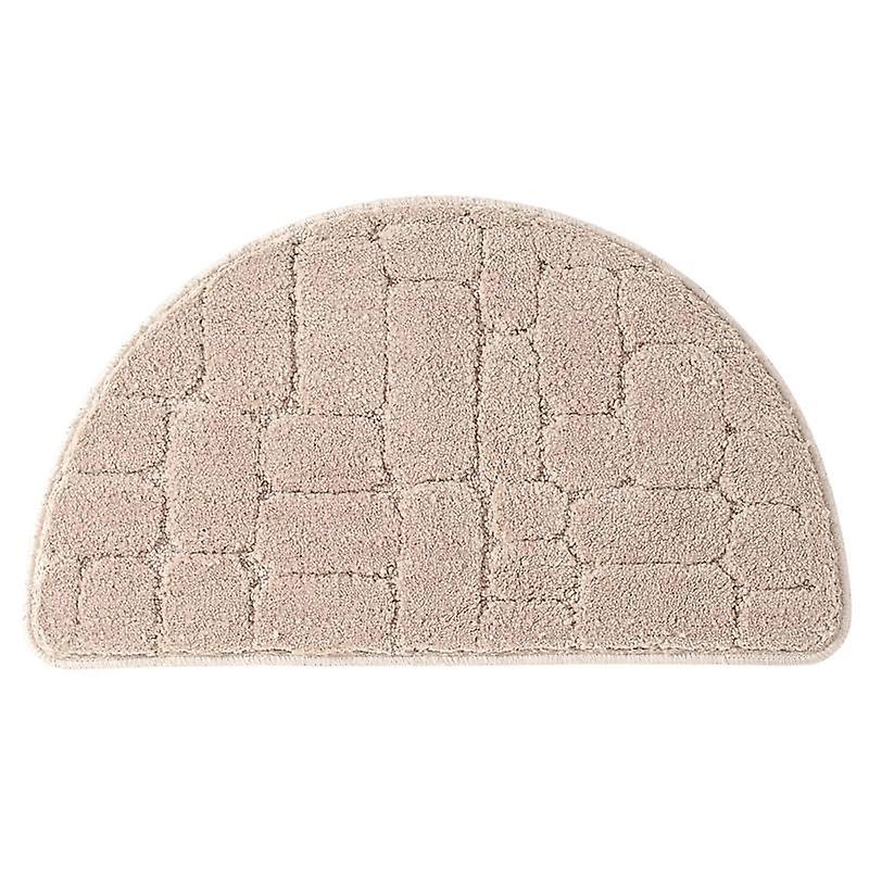Solid Color Water Absorption Semicircular Bathroom Mat Door Floor Carpet Cushion